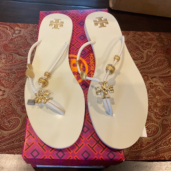 Tory Burch Shoes - Tory Burch Capri goat leather new ivory Thong Sandal,size 7,BNIB,MSRP$268, HTF